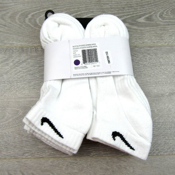 Nike Everyday Cushioned White Low Socks (6 Pack) Women's 6-10 / Youth 5Y-7Y NEW - Picture 6 of 7